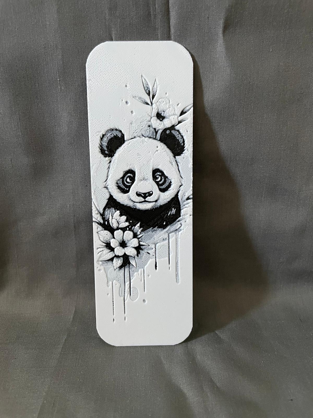 Bookmark Panda with Flowers