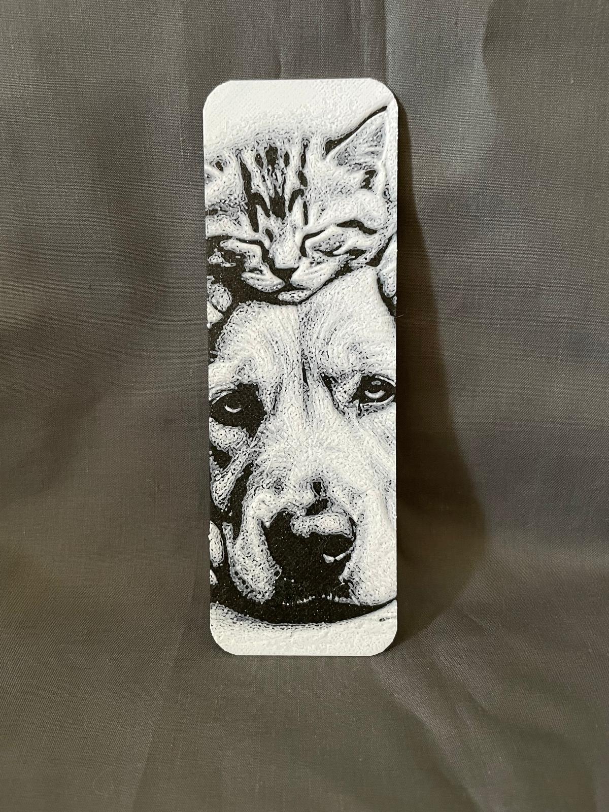Bookmark Dog with cat